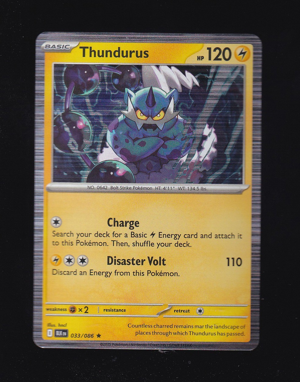 2025 Pokemon TCG Black Bolt Holo Thundurus 33/86