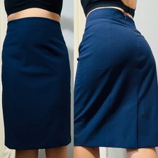 Ann Taylor Women Navy Blue Career Pencil Skirt Business Office Workwear Size 6