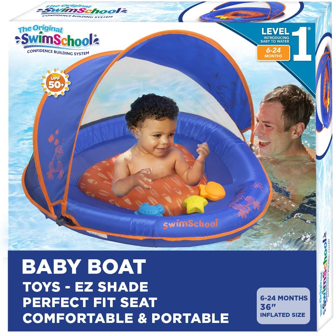 Infant Baby Pool Floats, Free Swimming, Super Buoyant – Ages 6-24 Months – Multi