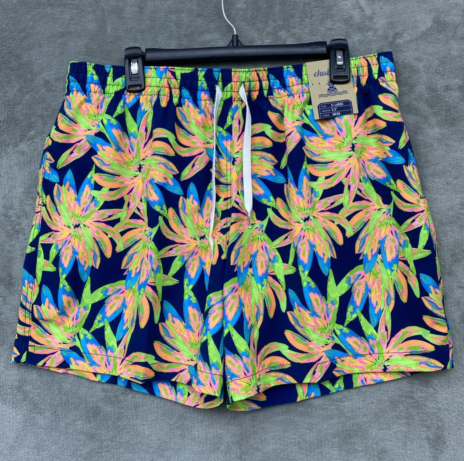 Chubbies Men's Swim Trunks w/Liner Size XL "The Ocean Flowers" 5.5" Inseam - New