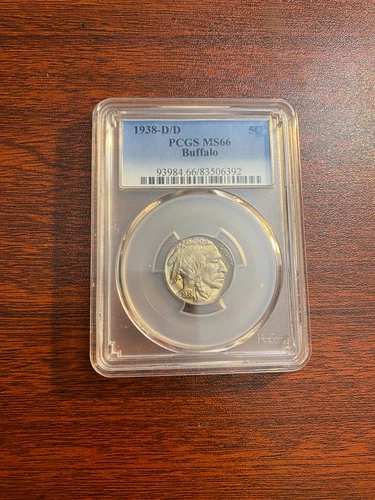 1938-D/D Buffalo Nickel PCGS MS66 Gem Repunched Mintmark Last Year - Lot #31