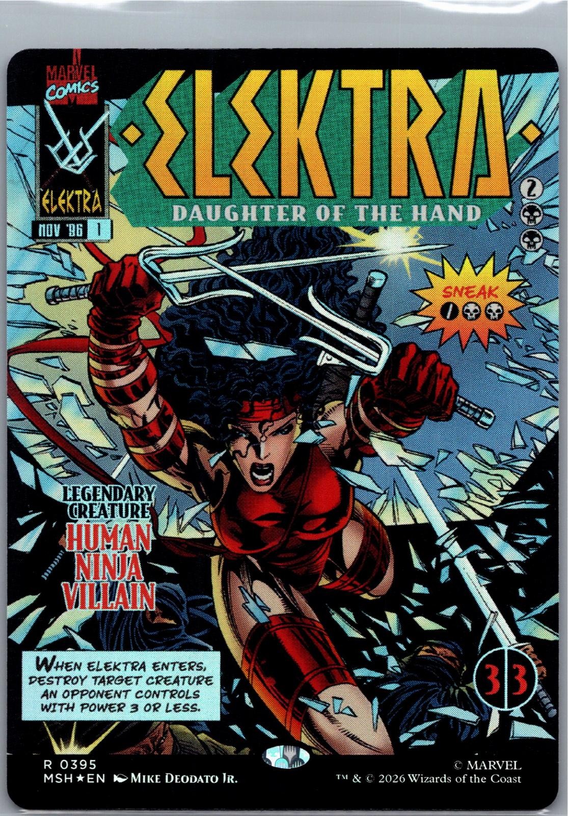 Elektra, Daughter of the Hand (Borderless) (395) 395 Marvel  Foil NM