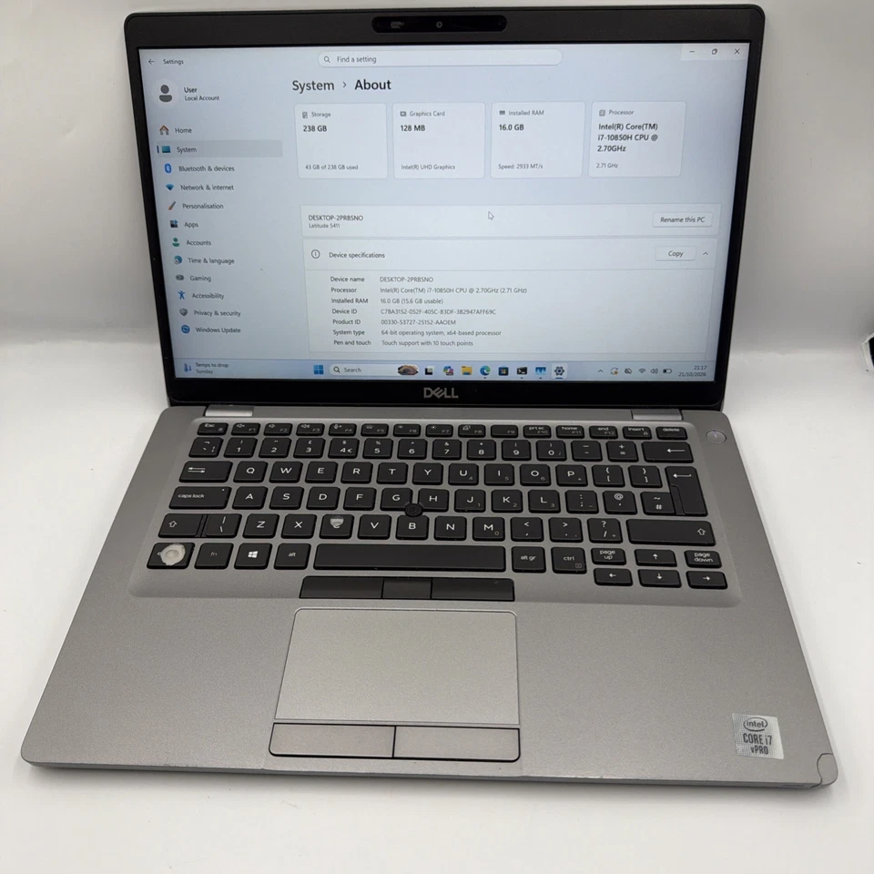 Dell Latitude 5411 · i7-10850H · 16GB · 256GB, photo 1 of 5