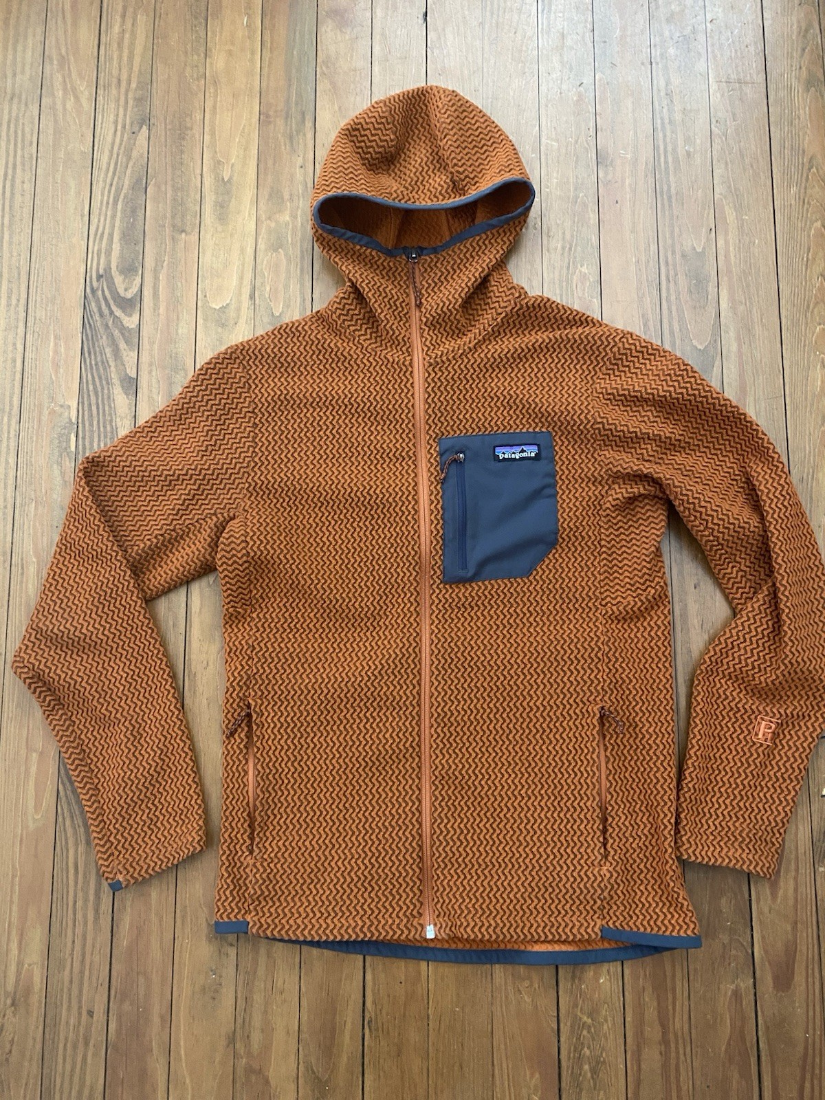 PatagoniaMensR1AirFullZipHoodyFleeceJacketBurnishedRedSmall