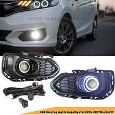 For 18-20 Honda Fit Led White Halo Fog Light Driving Lamp Bezel Angel Eye Wring For 18-20 Honda Fit Led White Halo Fog Light Driving Lamp Bezel Angel Eye Wring