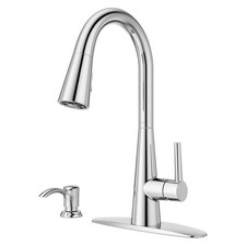 Pfister Barulli Polished Chrome Single Handle Pull-down Kitchen Faucet with Spra