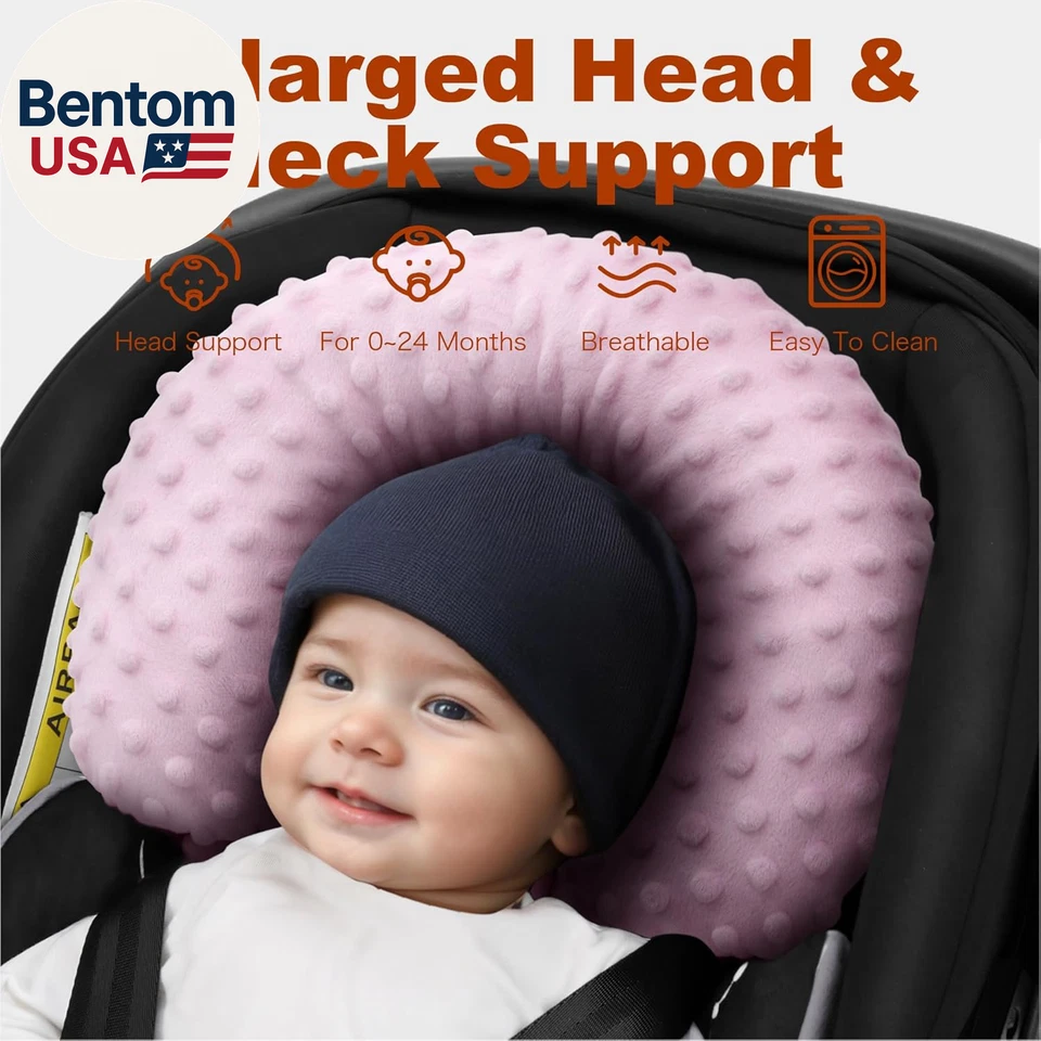 Asiento de Coche Infantil Cabeza Cuello Cuerpo Soporte, Ultra Suave Minky y Microfibra Recién Nacido Foto 3 de 4