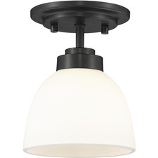Z-Lite 443F1-MB Ashton 1 Light 6 inch Matte Black Flush Mount Ceiling Light in 2