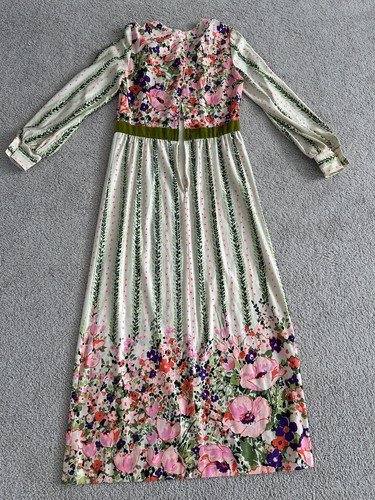 Maxi abito vintage Leslie Fay anni 70 S - Foto 4 di 6