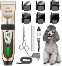 2-Speed Dog Grooming Trimmer Shaver Kit - Rechargeable Low Noise Dog Clippers