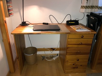 Schreibtisch, braun, Abnutzung an Kanten, gebraucht, 115x56x72 | eBay