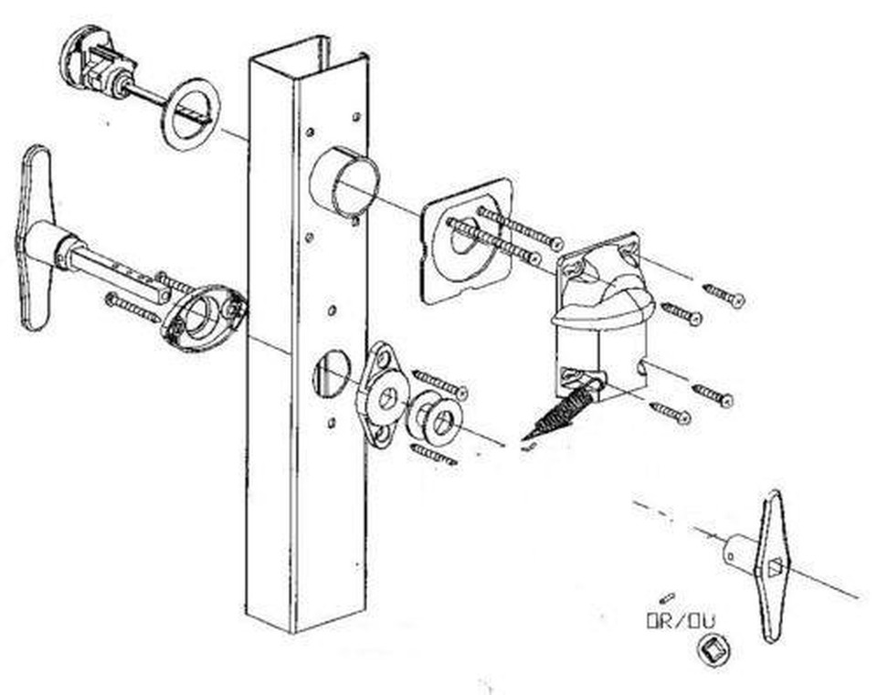 Building & Hardware Garage Door Lock Cylinder & T Handle Kit eBay