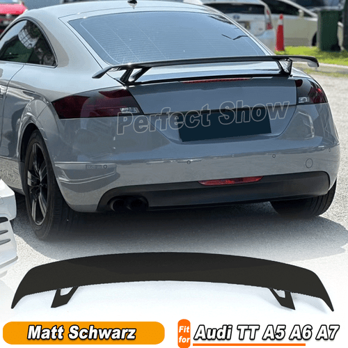 Passt für Audi TT A5 A6 A7 2008-11 Matt Schwarz Heckspoiler Spoiler Flügel Lippe - Picture 1 of 9