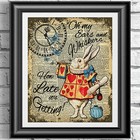 Alice in Wonderland Print, White Rabbit Quote, Wall Art, Home, Gift, Tea Party