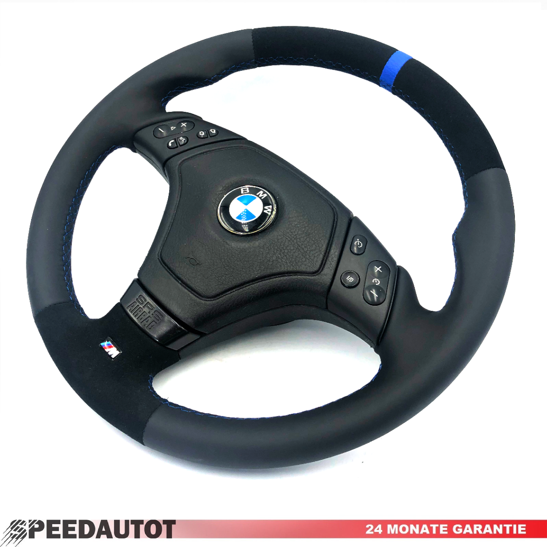 Alcantara Steering Wheel BMW M3 E46 Multifunction With Airbag BlauRing eBay
