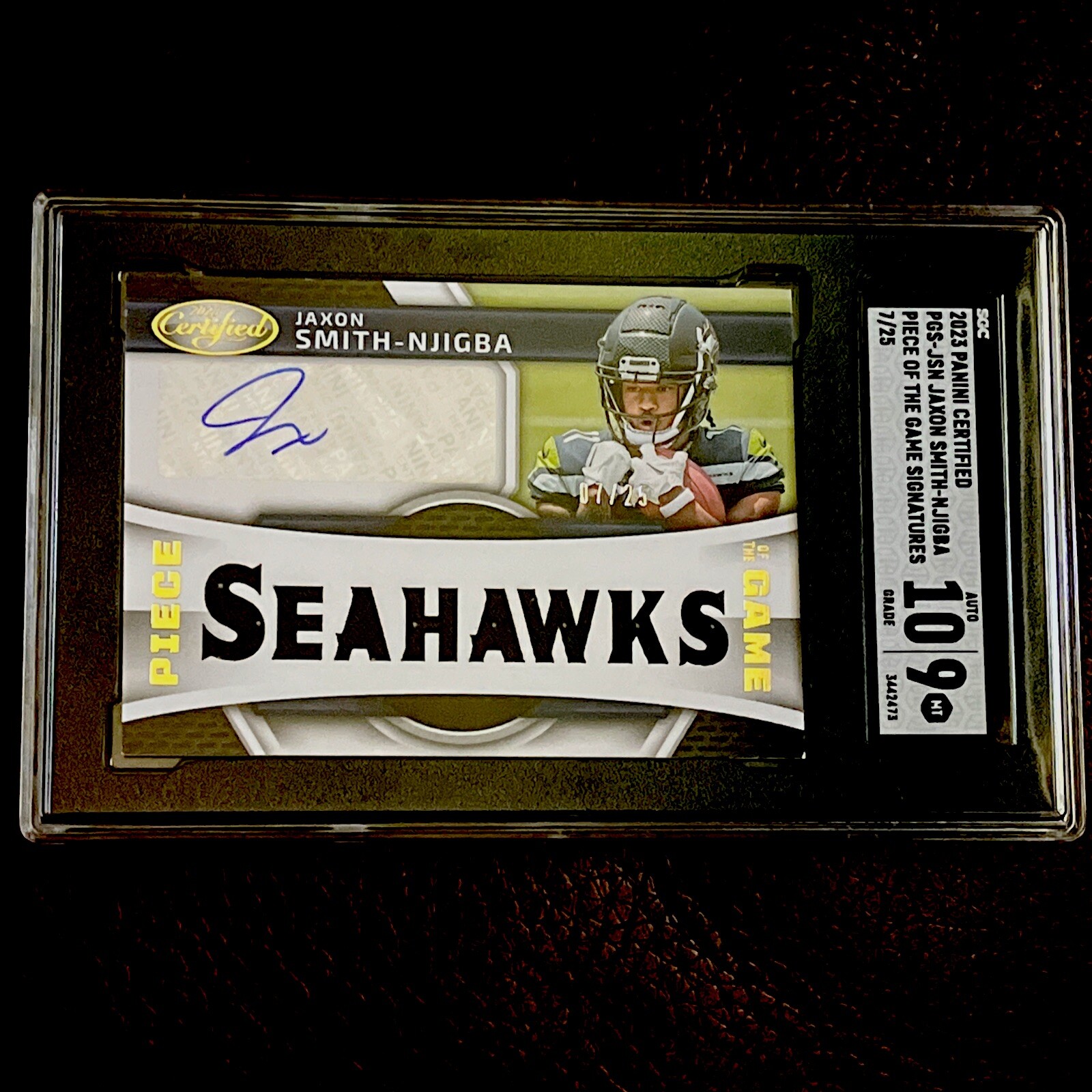 Jaxon Smith-Njigba Panini Certified Piece of the Game Signature Relic #PGSJSN Gold