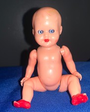 Vintage 5 1/2" Celluloid Baby Doll with Sleep Eyes Jointed Made in Italy