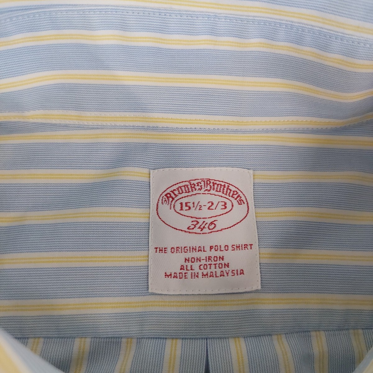 Brooks Brothers 346 Non-Iron Men 15.5-2/3 Striped Long Sleeve