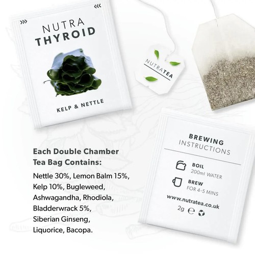 Nutra Tea Tiroide con Alghe e Ortica Erbe 20 Bustine di Tè Biodegradabili - CONFEZIONE DOPPIA - Foto 4 di 6