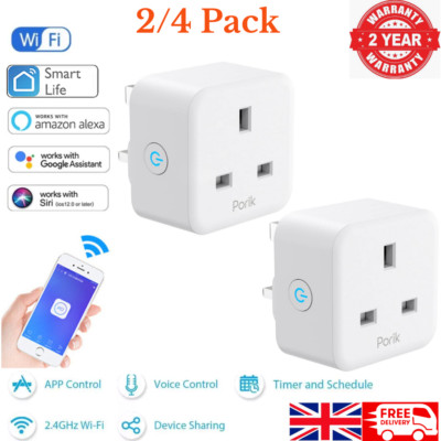 1-4x WiFi Smart Plug Power Socket Wireless Remote Control Amazon Alexa Google UK