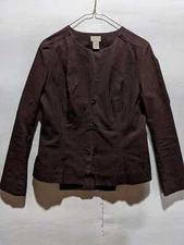 Sigrid Olsen Sport Womens Jacket & Pants Set Dark Brown Size 8