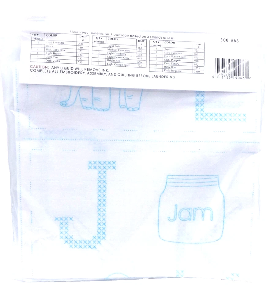 Jack Dempsey Nursery ABC Stamped Quilt Squares 9" Needle Art Letters Embroidery - Image 2 of 3