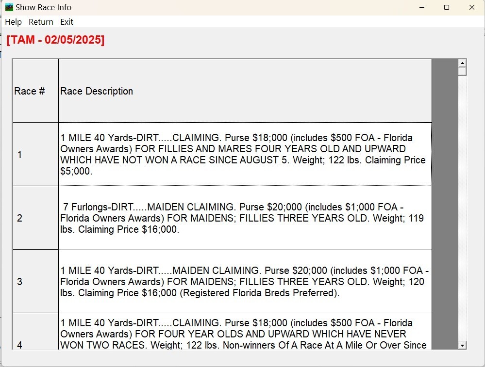 Joe Zambuto's Thoroughbred Handicapping Software Program | eBay
