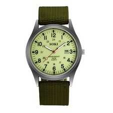 Mens Watch Wrist Military Army Date Canvas Strap Analog Quartz Sport Gift