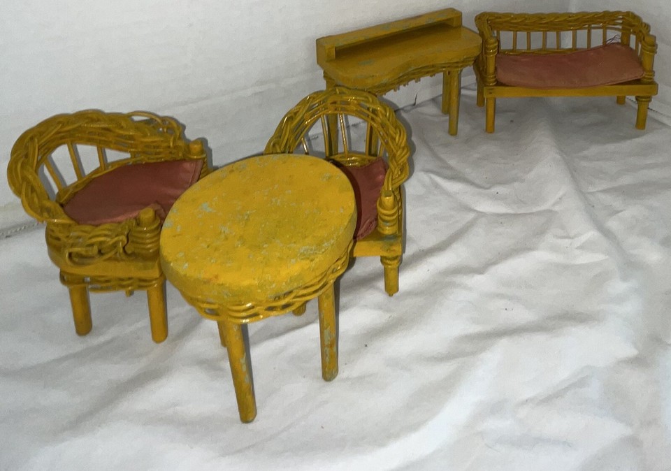 Antique Dollhouse Wicker Furniture eBay