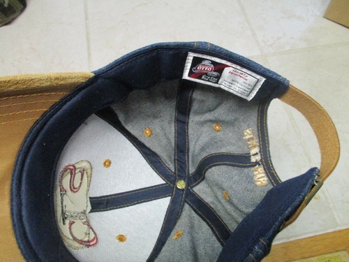 Cleveland Lease Service Denim Cuero Marrón Billete Correa Camionero Sombrero Otto - Imagen 4 de 4