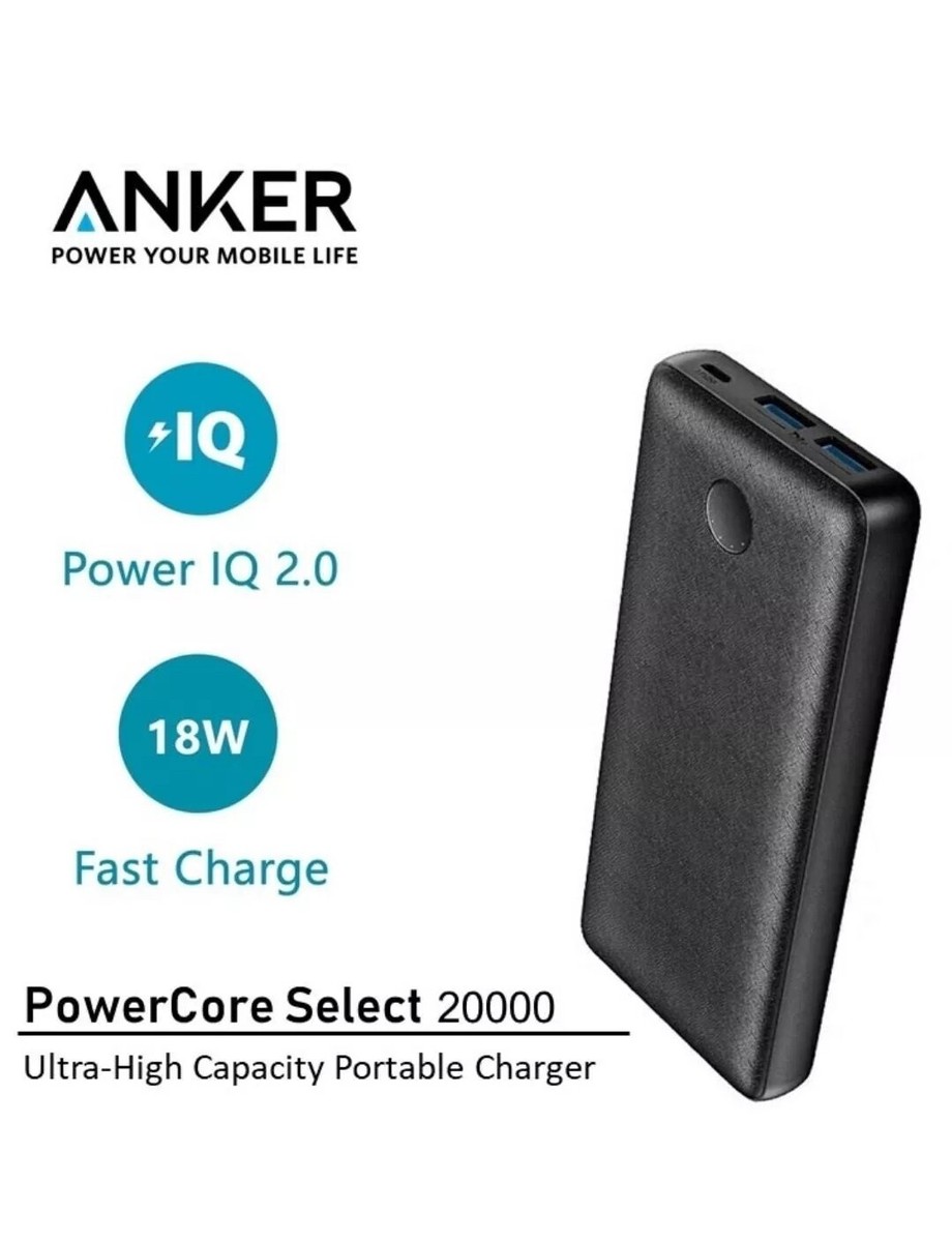 Anker PowerCore Select 20000 mAh Power Bank Dual USB 20k Fast
