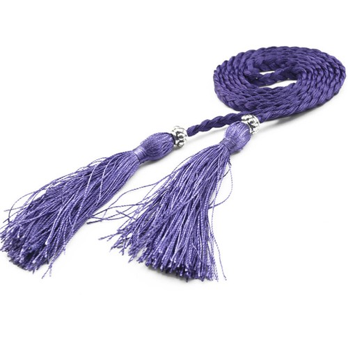 Cintura Da Donna Con Fiocco Da Annodare In Corda Sottile Cintura Con Nappa ▼ - Foto 29 di 49
