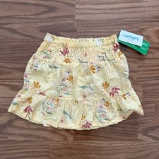 Carter’s Kid Girls 5 5A Tropical Spring Summer Floral Skirt Viscose Yellow NWT!