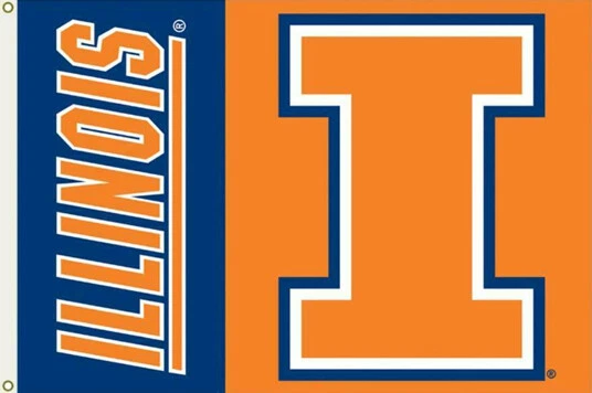 Illinois Fighting Illini House Flag