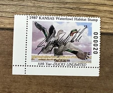 1987 KANSAS - State Duck Stamp - LotP - MNH **ARTIST SIGNED** - Low #