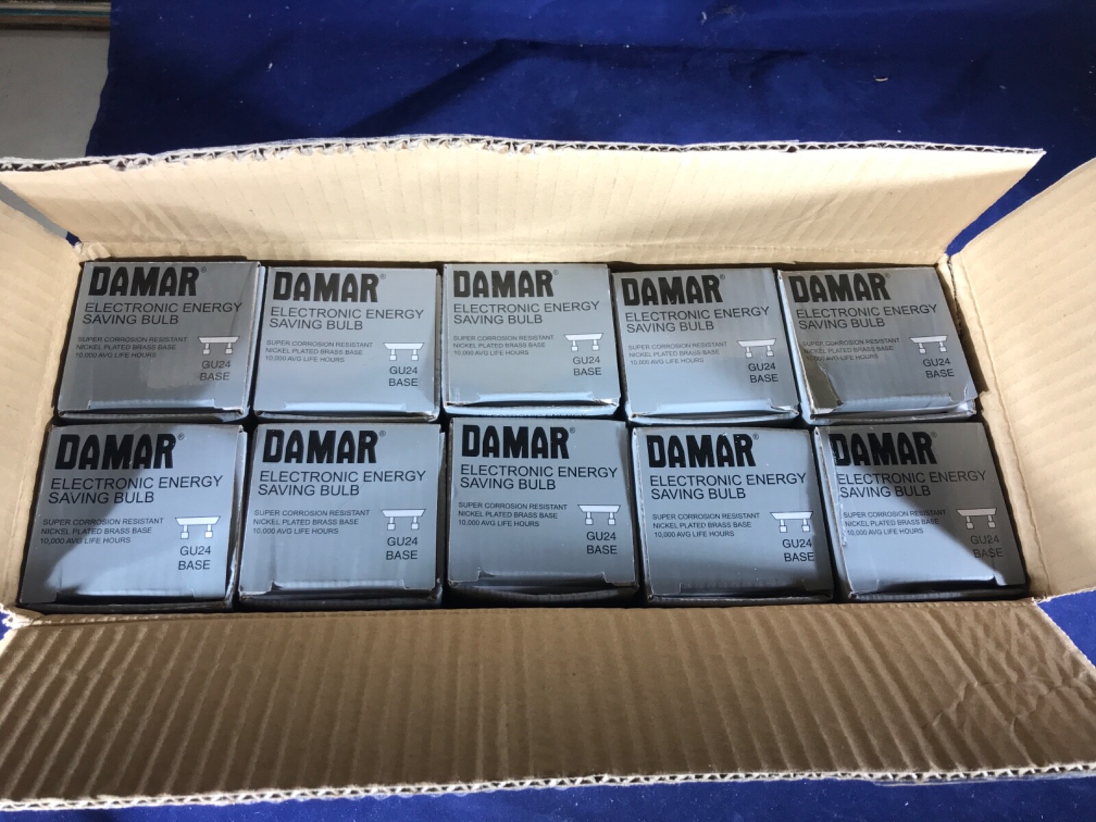 H-37 DAMAR COMPACT FLUORESCENT MINI SPIRAL SHAPE LIGHT BULBS - CASE OF 10 BULBS
