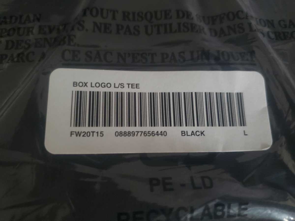 BRAND NEW - Supreme Box Logo Long Sleeve L/S Black Tee Shirt