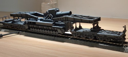 1/87 H0 DC/AC Militär WWII WW2 Karl mortar panzer patiniet bemalt - Bild 2 von 9