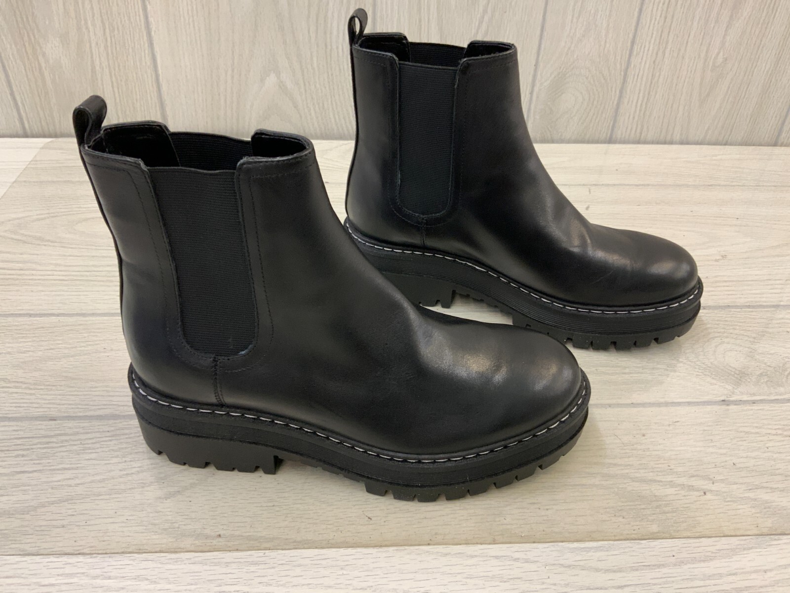 Marc Fisher LTD Padmia Chelsea Boot in Black/Black Leather at Nordstrom, Size 8.5
