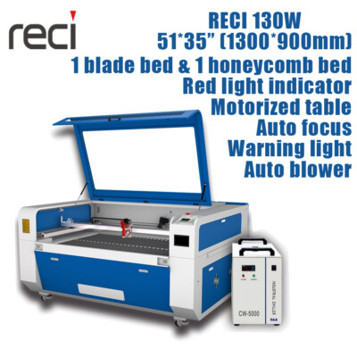 RECI 130W W4 CO2 Laser Engraver Cutter 51X35'' 1300X900mm Laser Engraving Machine