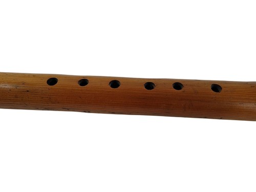 Vintage 24" x 1 5/8"Hand Carved Wood Flute Native American Signed Numbered MH - Picture 5 of 11