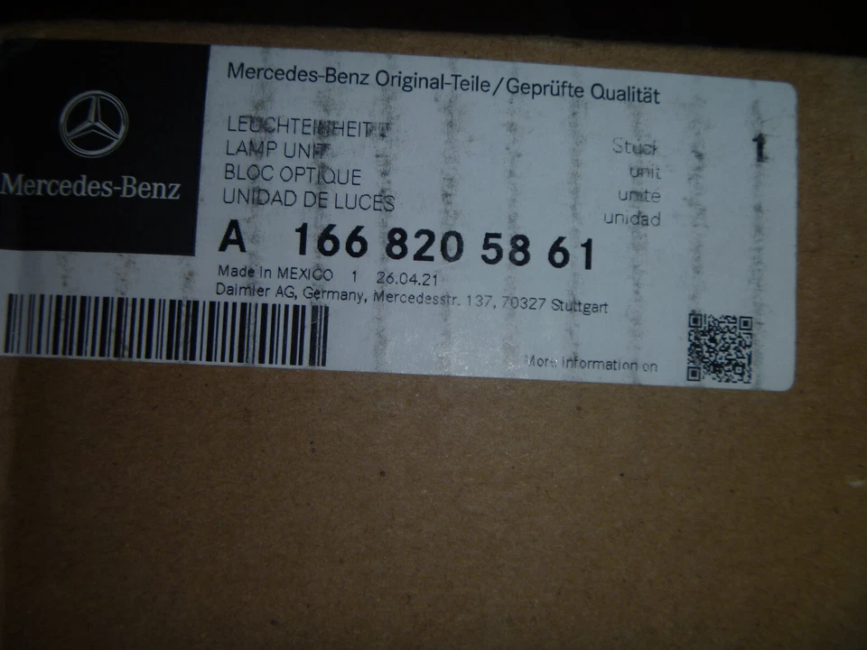 2013-2016 Mercedes-Benz GL 350 450 63 Headlamp Assembly Right 1668205861 OEM New - Imagem 2 de 2