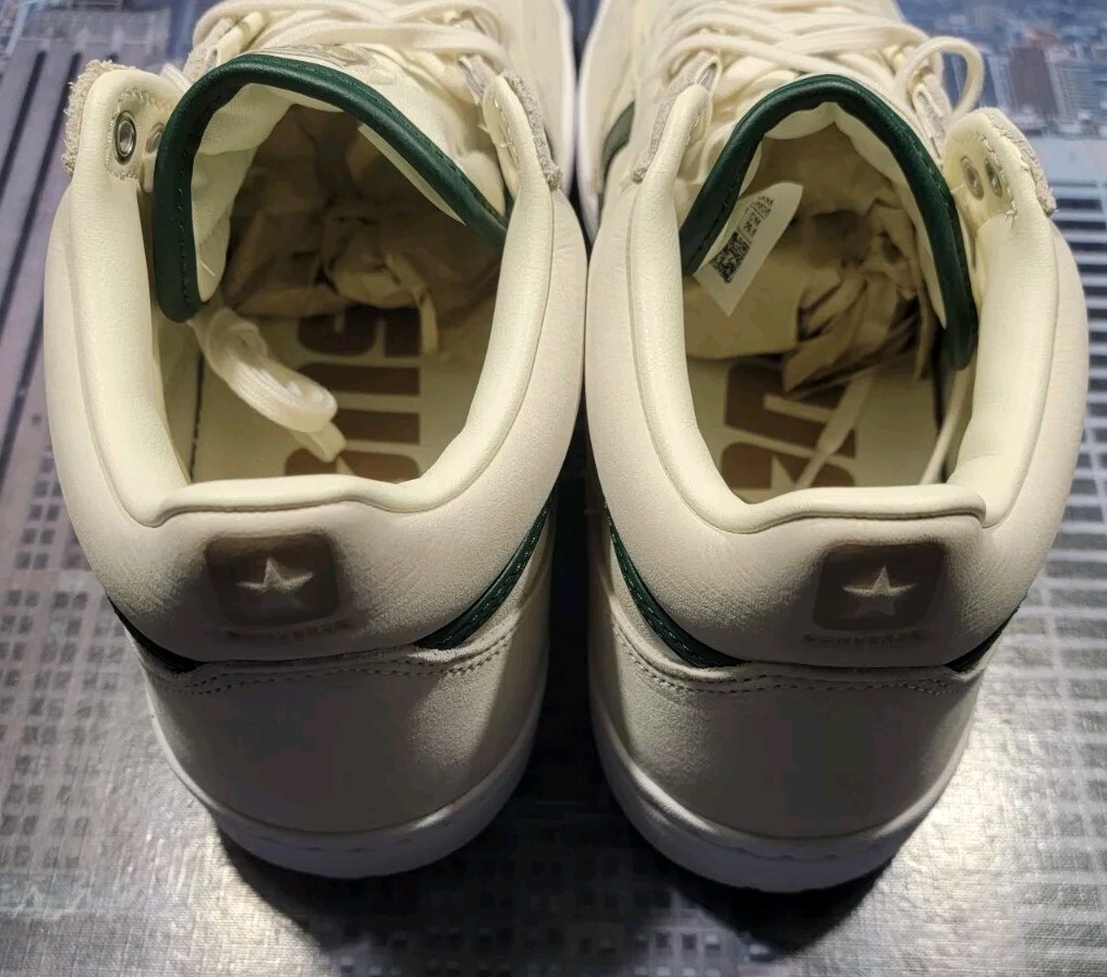 Converse Fastbreak Pro Mid Leather Egret‎ Green Envy A11107C Men\'s Size 10 Converse Fastbreak Pro Mid Leather Egret Green Envy A11107C  main image 3