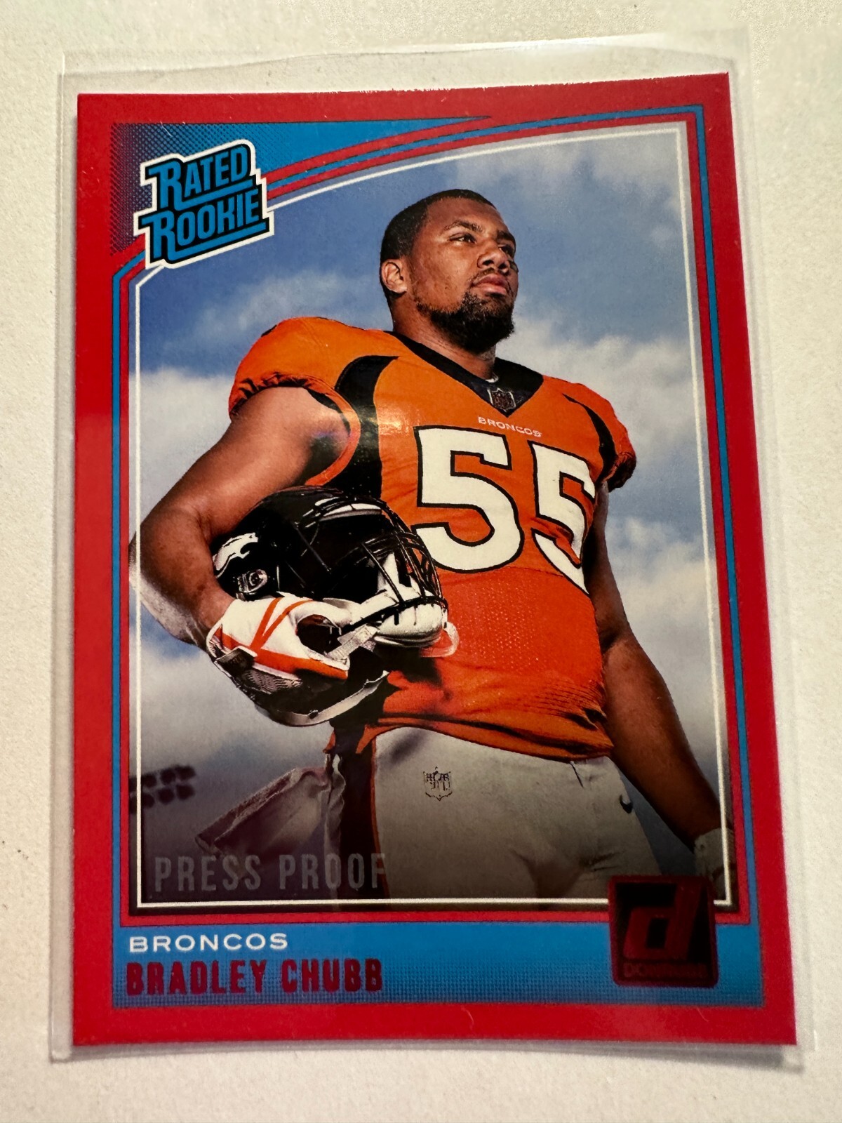 K21,117 - 2018 Donruss Press Proof Red #319 Bradley Chubb RR