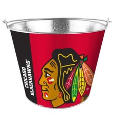 Chicago Blackhawks Hype Design Metal 5QT Bucket [NEW] NHL Beer Ice Drink Party