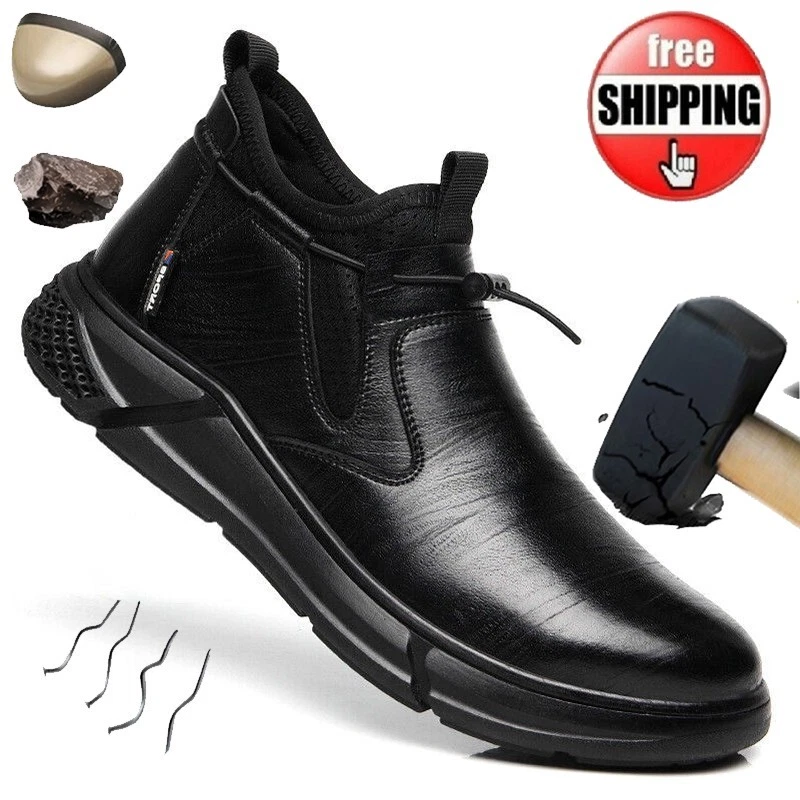Indestructible Mens Safety Shoes Steel Toe Waterproof Work Shoes Anti Puncture