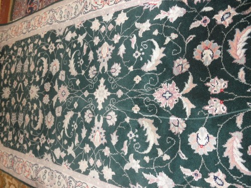 Floral Motif Runner, Hand-Knotted Oriental Rug, All-Around Border, 9'8'' x 2'7'