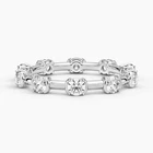 2Ct Oval Tested VVS1/D Moissanite Women's Eternity Ring 14k White Gold Plated