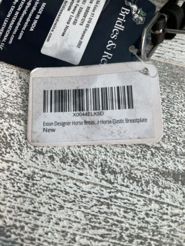 Placa de pecho de caballo Exion Fancy Loop cuero nuevo - Imagen 5 de 7