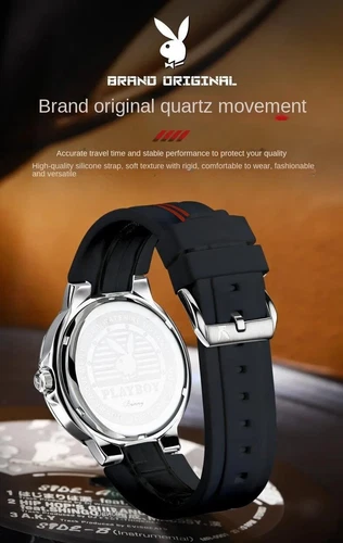 Playboy Markenuhr Trendige Wasserdicht Herrenuhr Quarzuhr - Bild 14 von 29